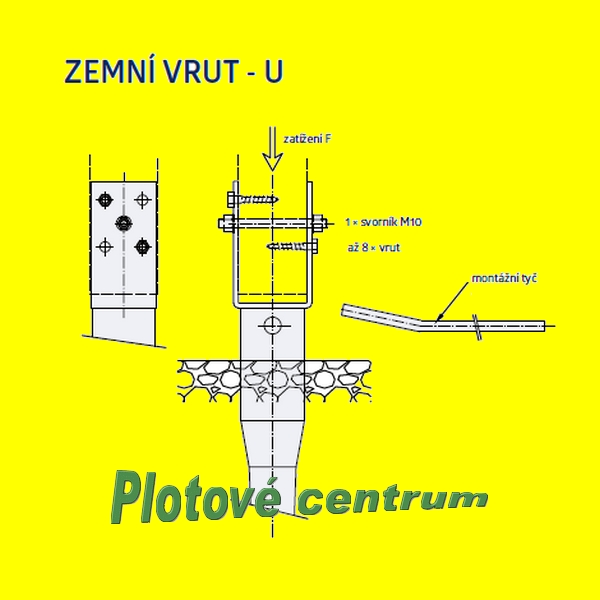 Zemní vrut - U - 70*70