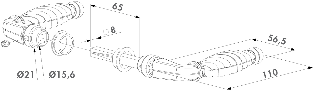 LOCINOX® 3006FAD16 klika, zamak, černá