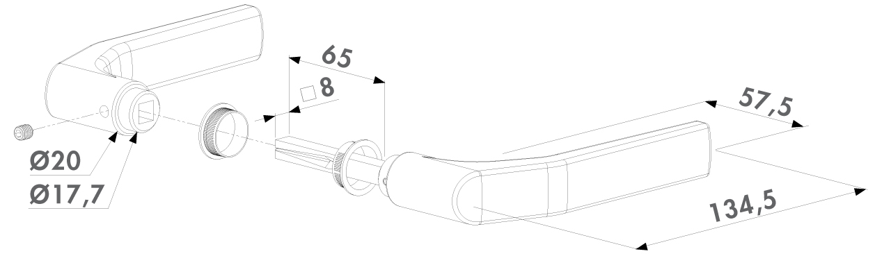 LOCINOX® 3006J klika, eloxovaný hliník