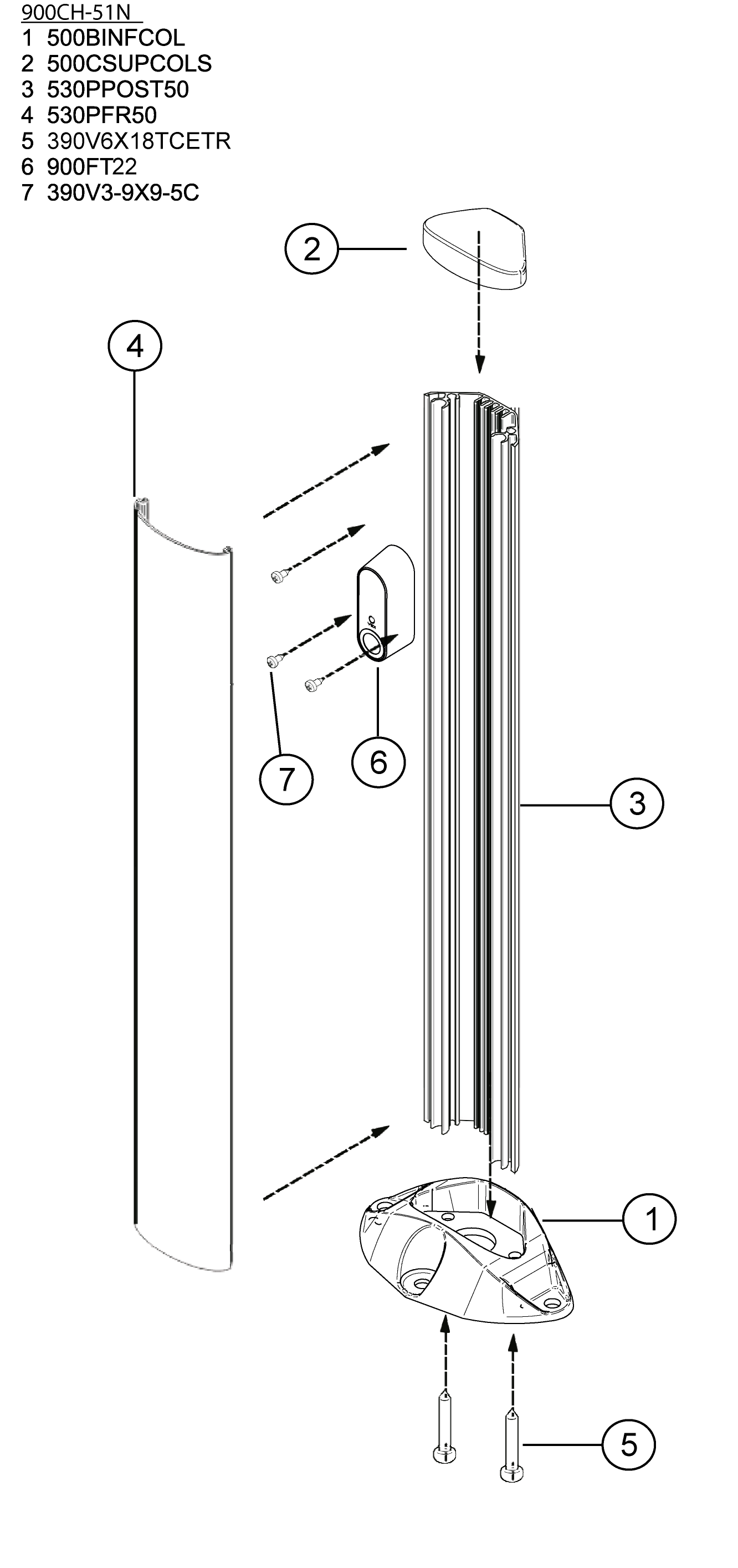 Sloupek hliníkový 100 cm, 1 pár, pro fotobuňky FT-22