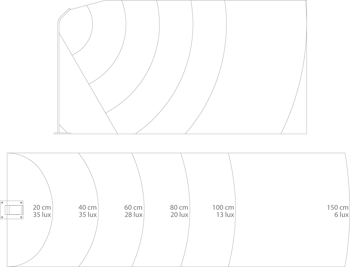 Venkovní LED osvětlení STIK M, barva RAL9010, H-750mm