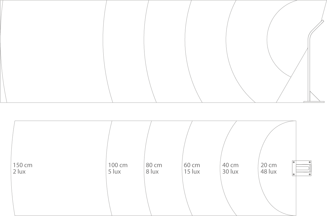 Venkovní LED osvětlení STIK S, barva RAL9010, H-404mm