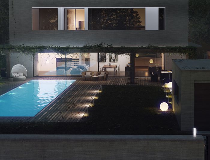 Venkovní LED osvětlení STIK S, barva RAL9010, H-404mm
