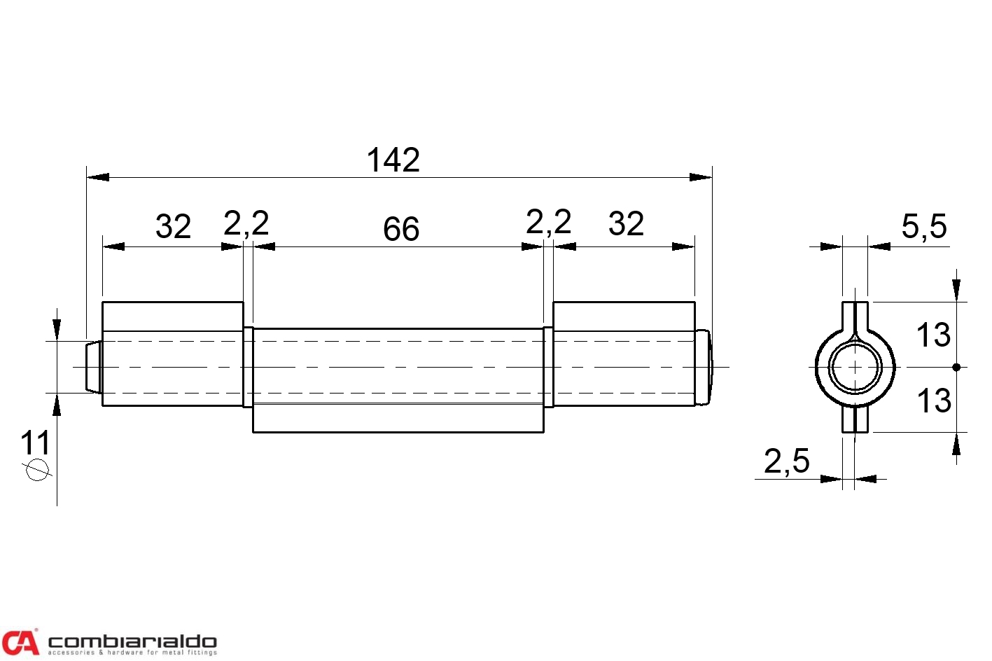 Pant trojdílný 140 mm