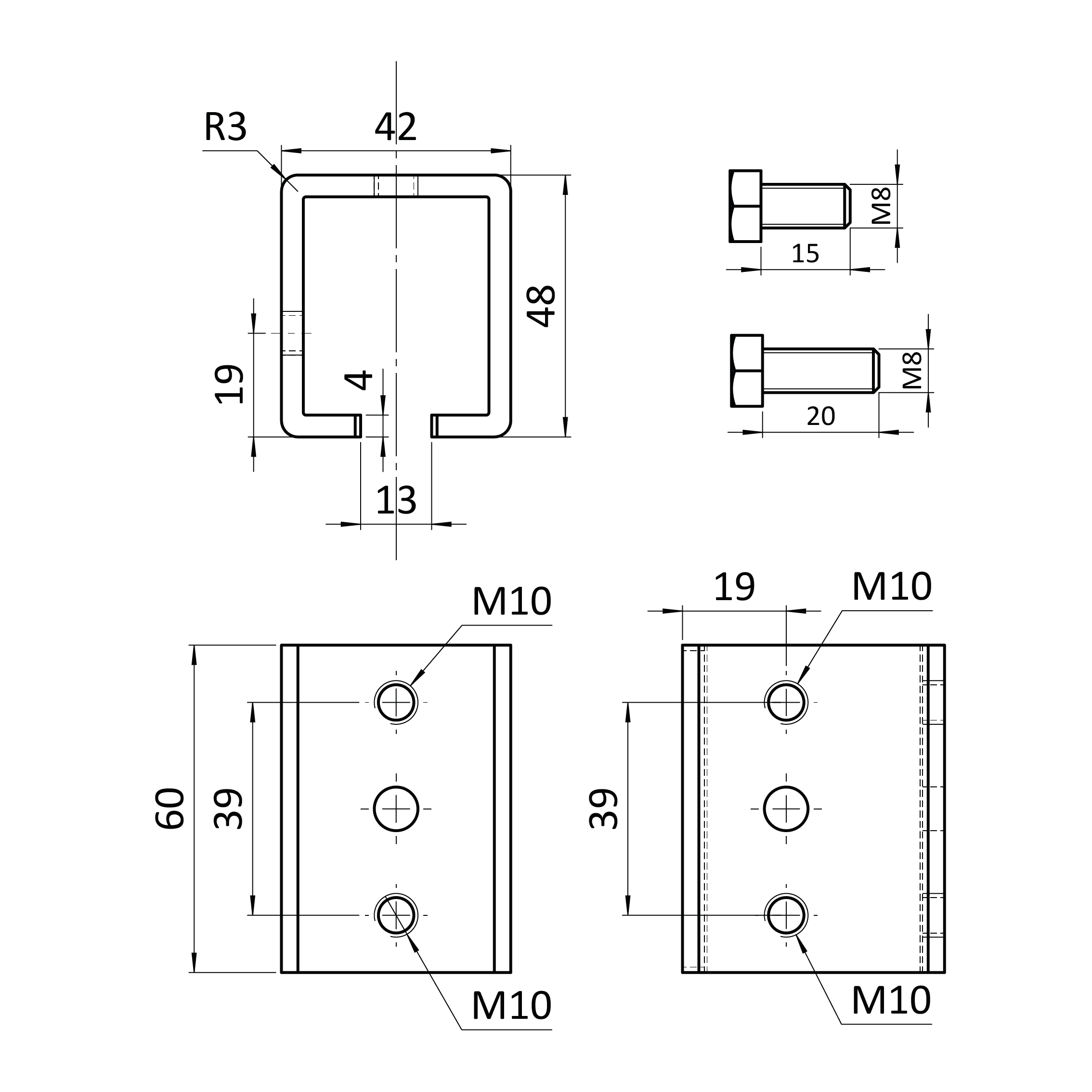 Spojka pro profil C920P závěsného systému KVN gate systems