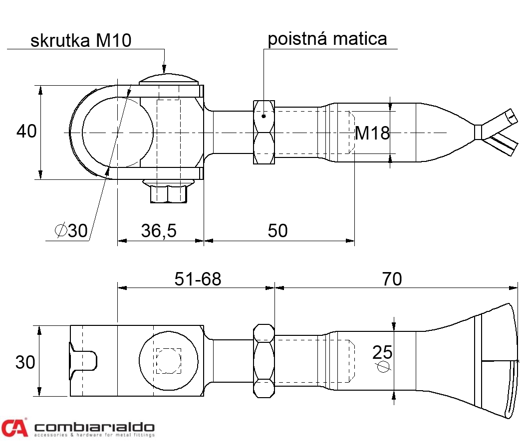 Závěs stavitelný, na chemické kotvení
