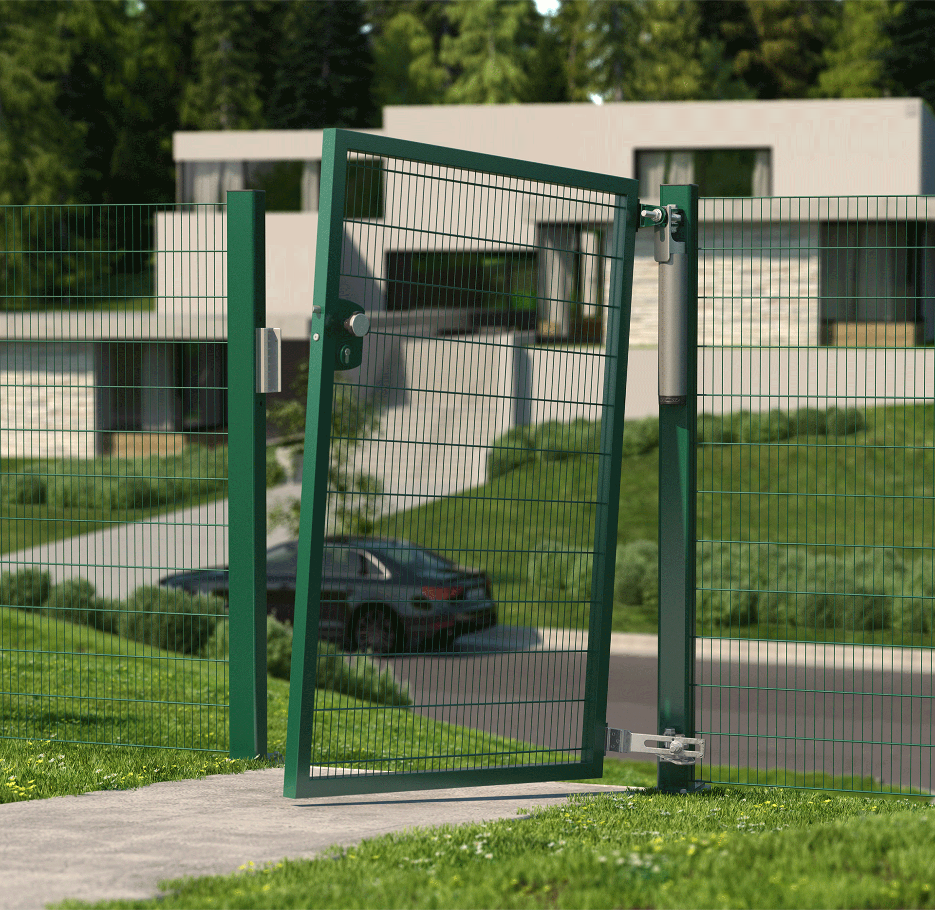 LOCINOX® EXCENTRO set Navařovacích pantů M16, otevíratelné 180° do svahu, nastavitelné 3D, pozink
