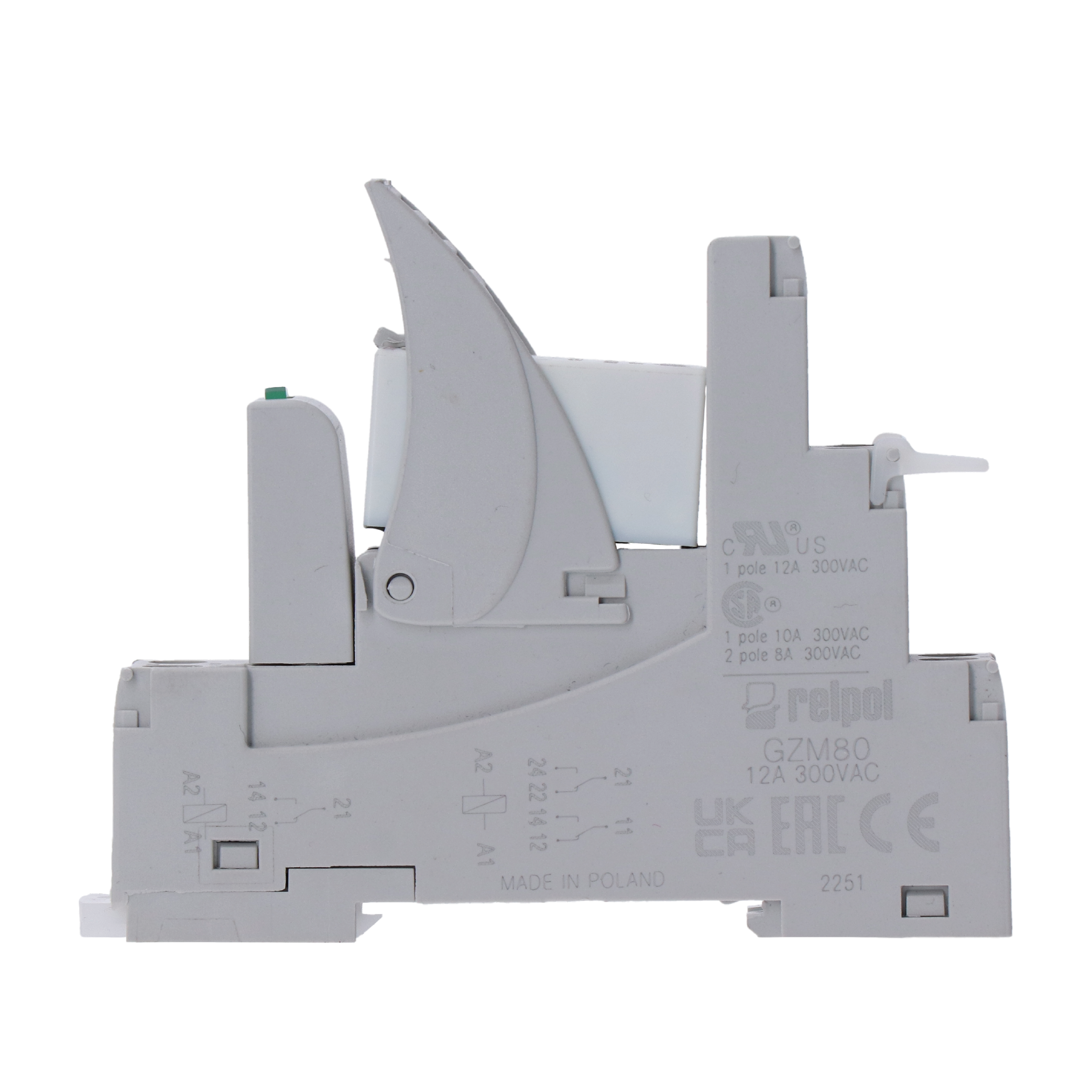 PI84-024DC Relé na DIN lištu, cívka 24V, kontakty 250V/8A