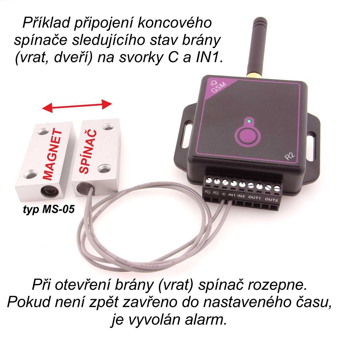 GSM klíč/GSM relé iQGSM-R2 s alarmem, počet uživatelů 20