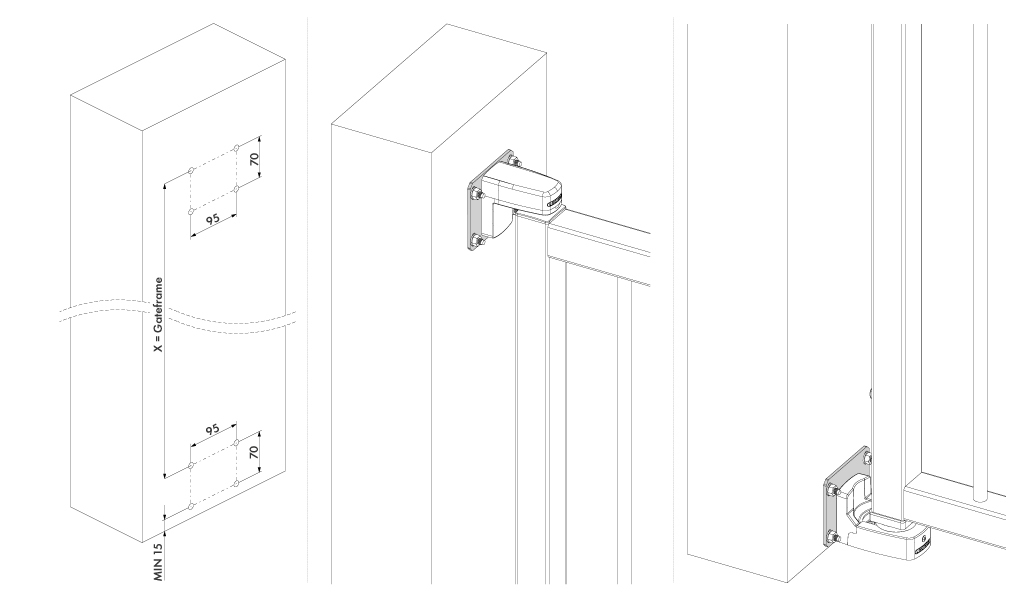 LOCINOX® INTERIO WALL - montážní adaptér pro uchycení zavírače INTERIO na zeď