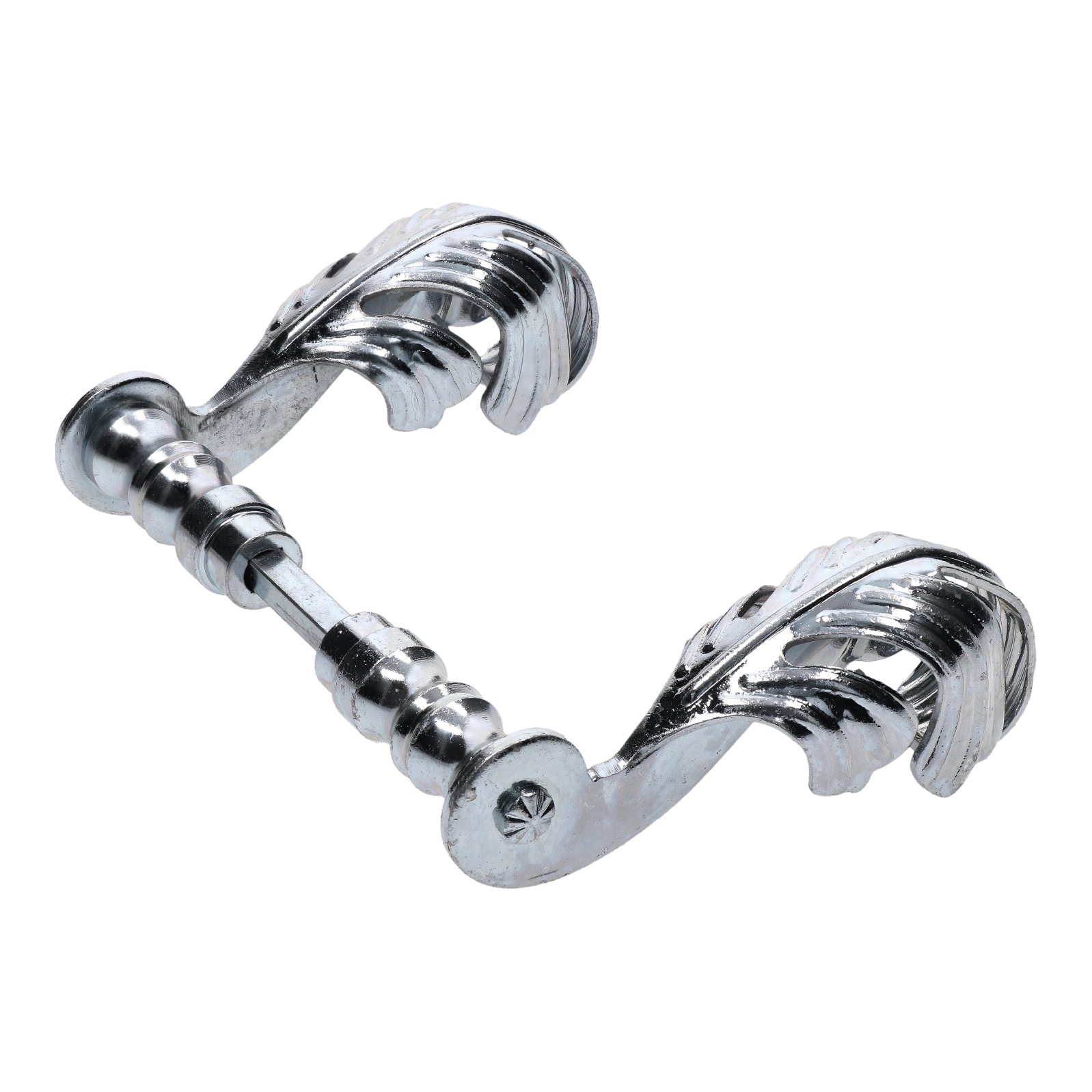 Klika 130x70mm, průměr osazení 19mm, bílý zinek, pár