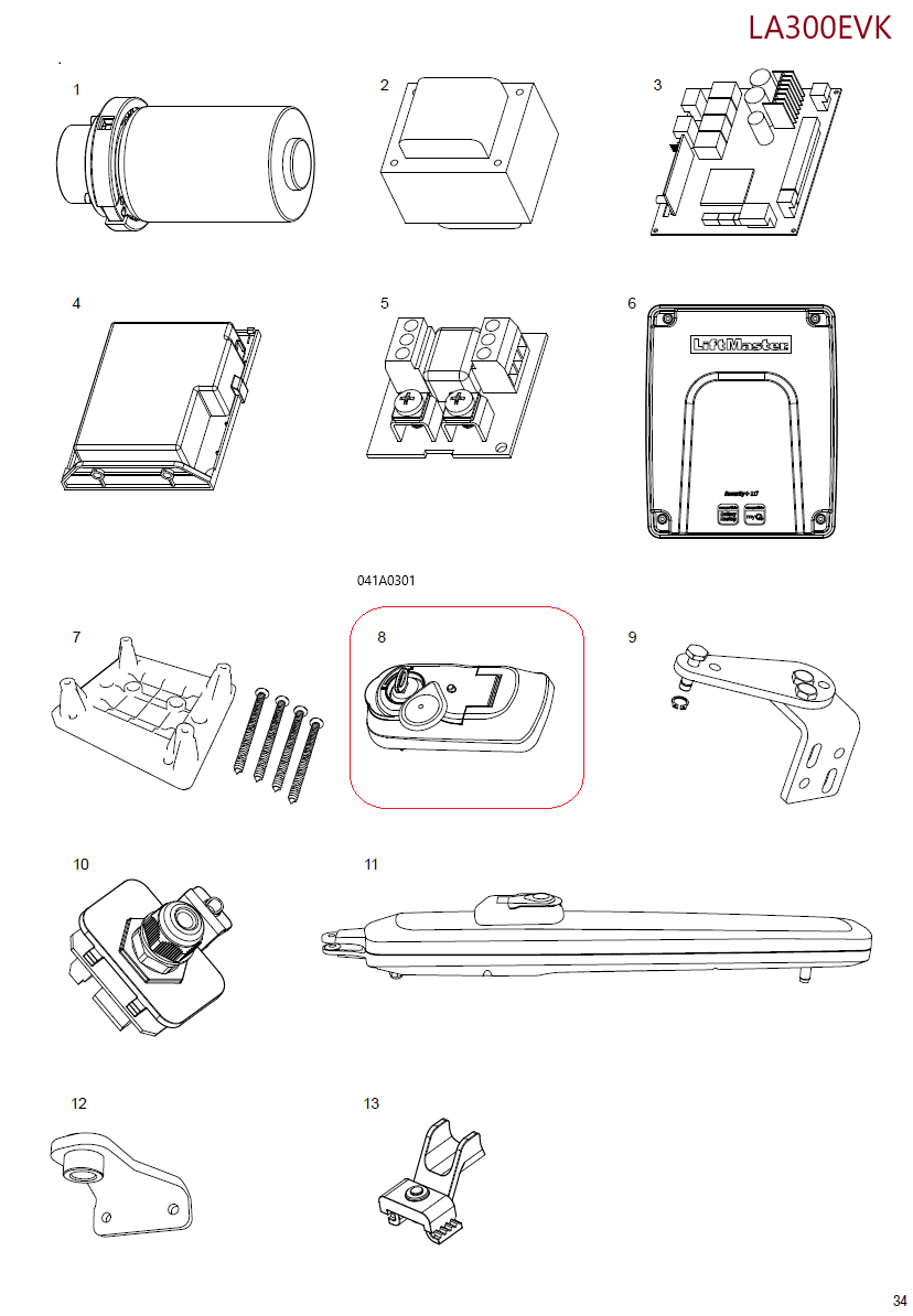 041A0301 odblokovací mechanismus s klíčem