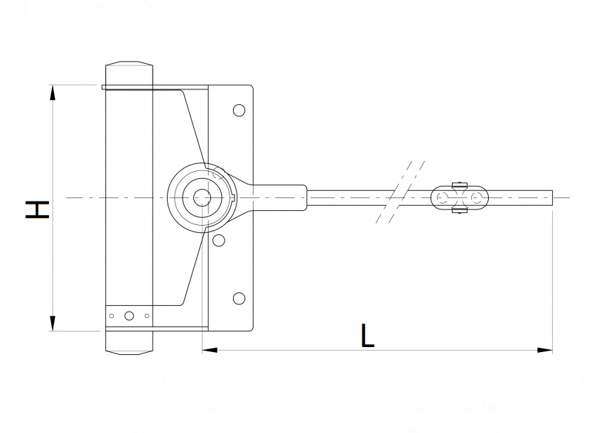 Dverový pružinový zatvárač pozinkovaný H - 125mm, L - 240mm, max. hmotnosť dverí 60kg