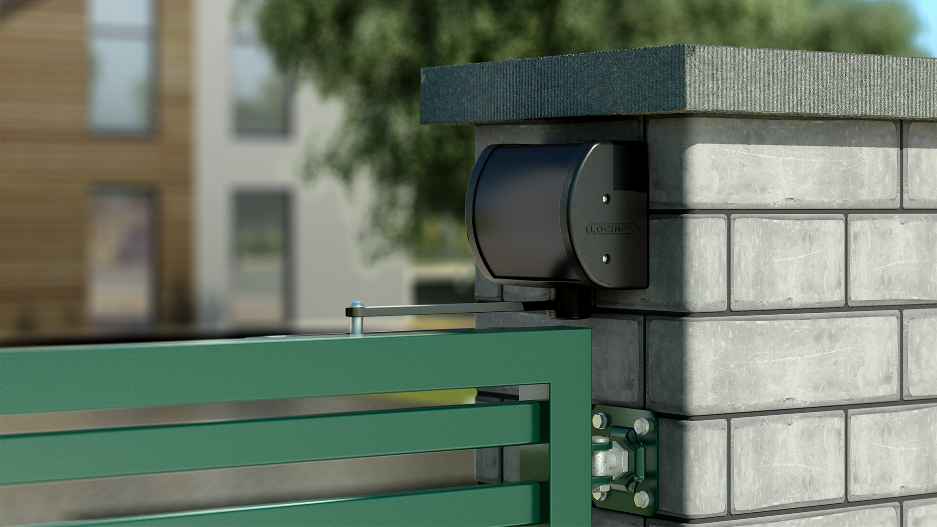 LOCINOX® PANTHER-9005 - hydraulický zavírač s kluznou lištou, uchycení na sloupek nebo na stěnu, pro křídlové brány a br