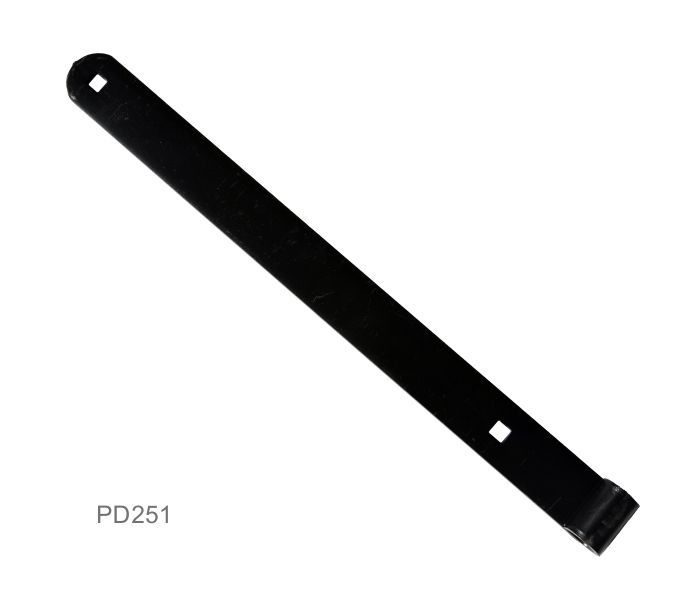 Kování pásové 600x35x4 mm, otvor pro čep ø14 mm, černá barva