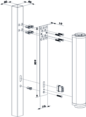 LOCINOX adaptér pre montáž pohonu VENUS, RAL9005