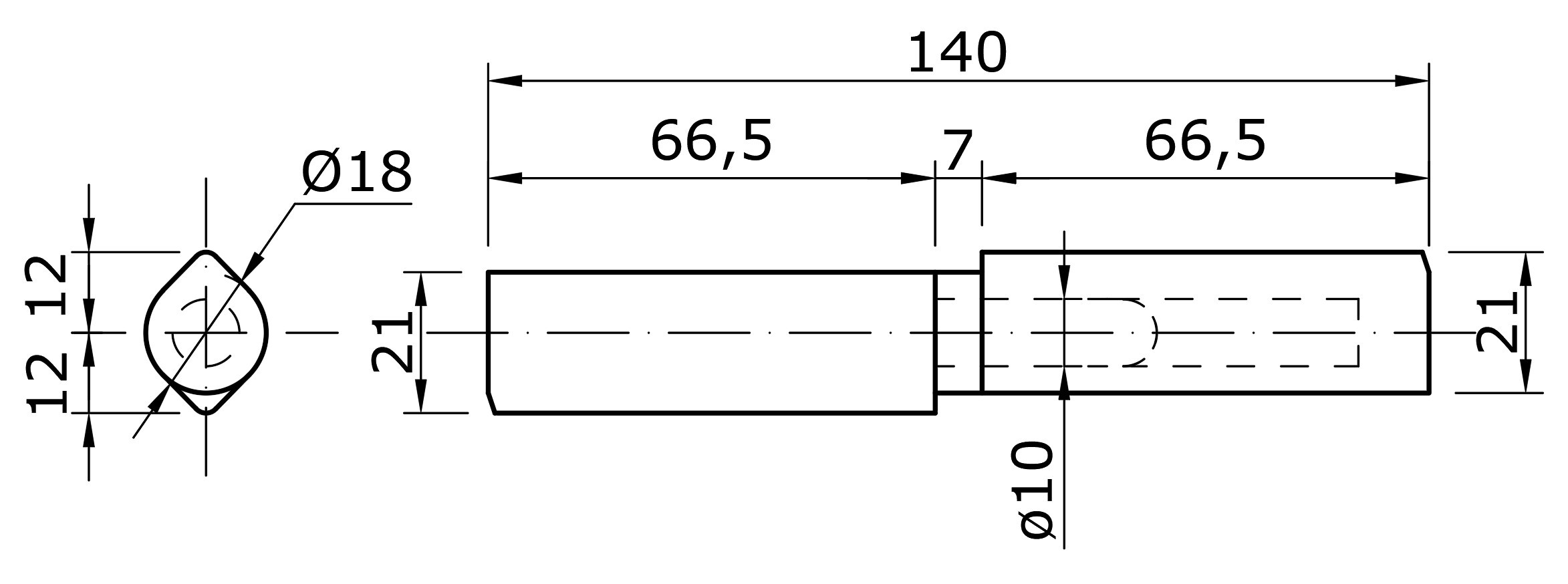 Pant dvoudílný 140x18mm s ložiskem, pozinkovaný trn