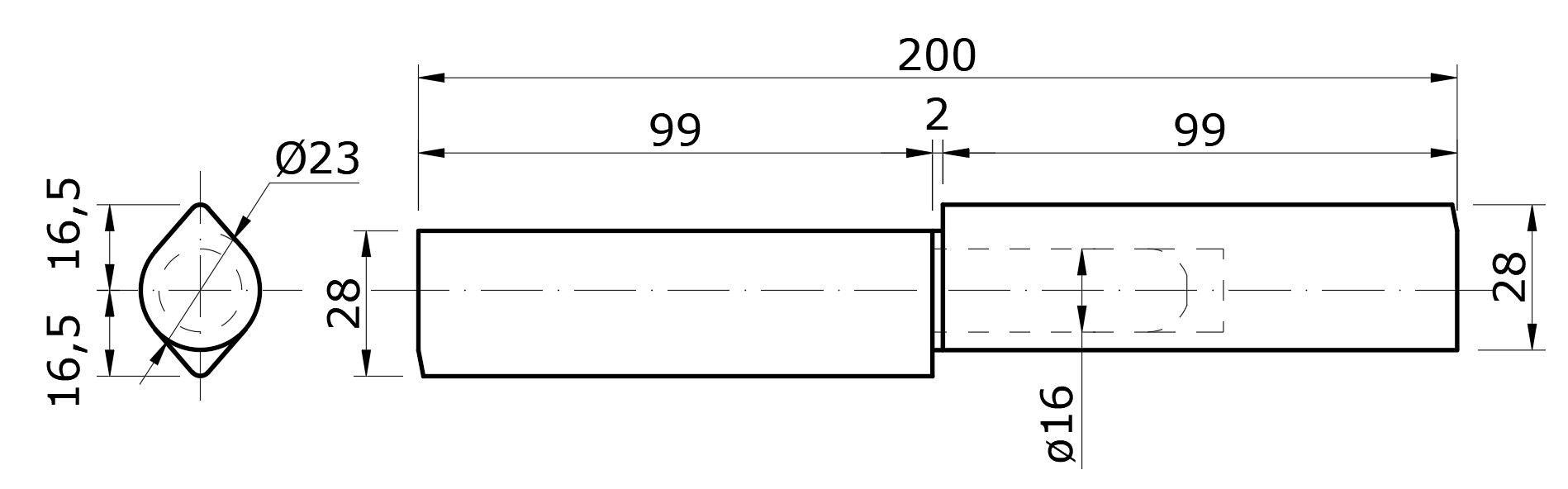 Pánt dvojdielny 200x23mm s podložkou, pozinkovaný tŕň