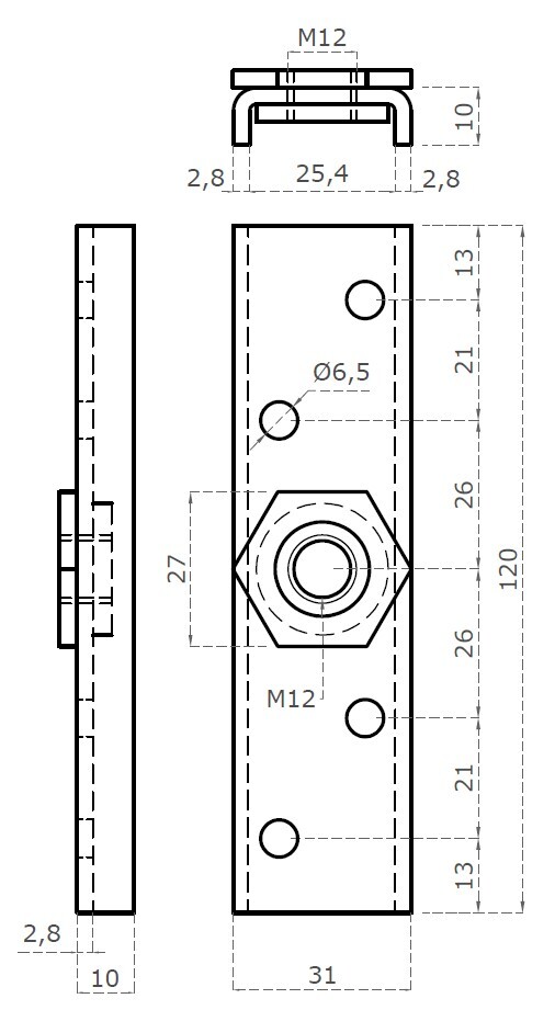 Lišta pro uchycení vozíku C778
