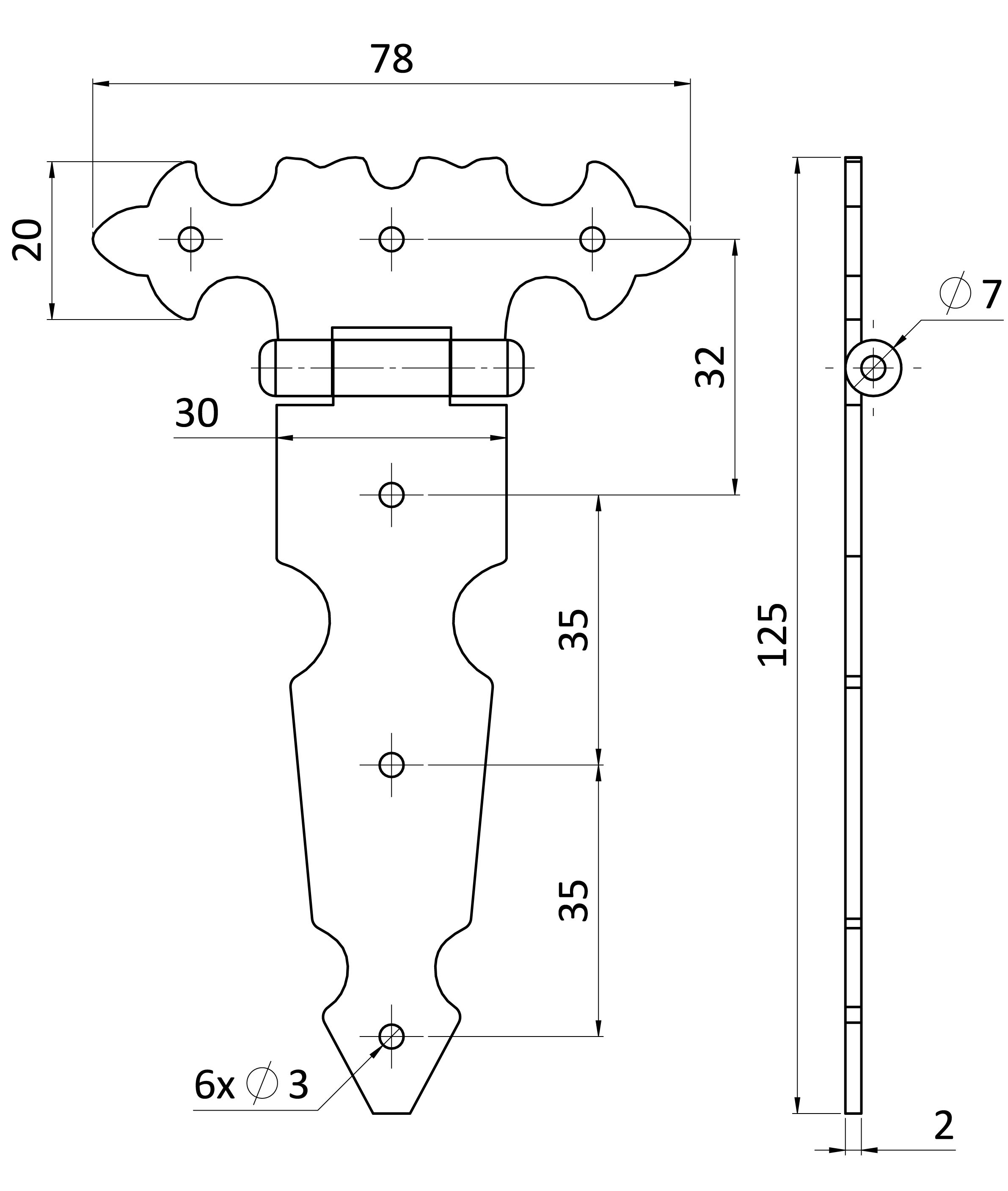 Závěs pásový ozdobný černý