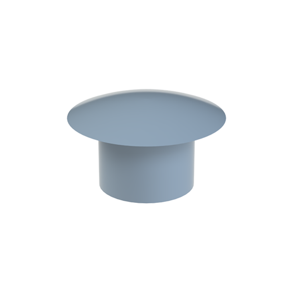 Vnitřní krytka kulatá ø 13 mm, otvor ø 8 mm, šedá, plast