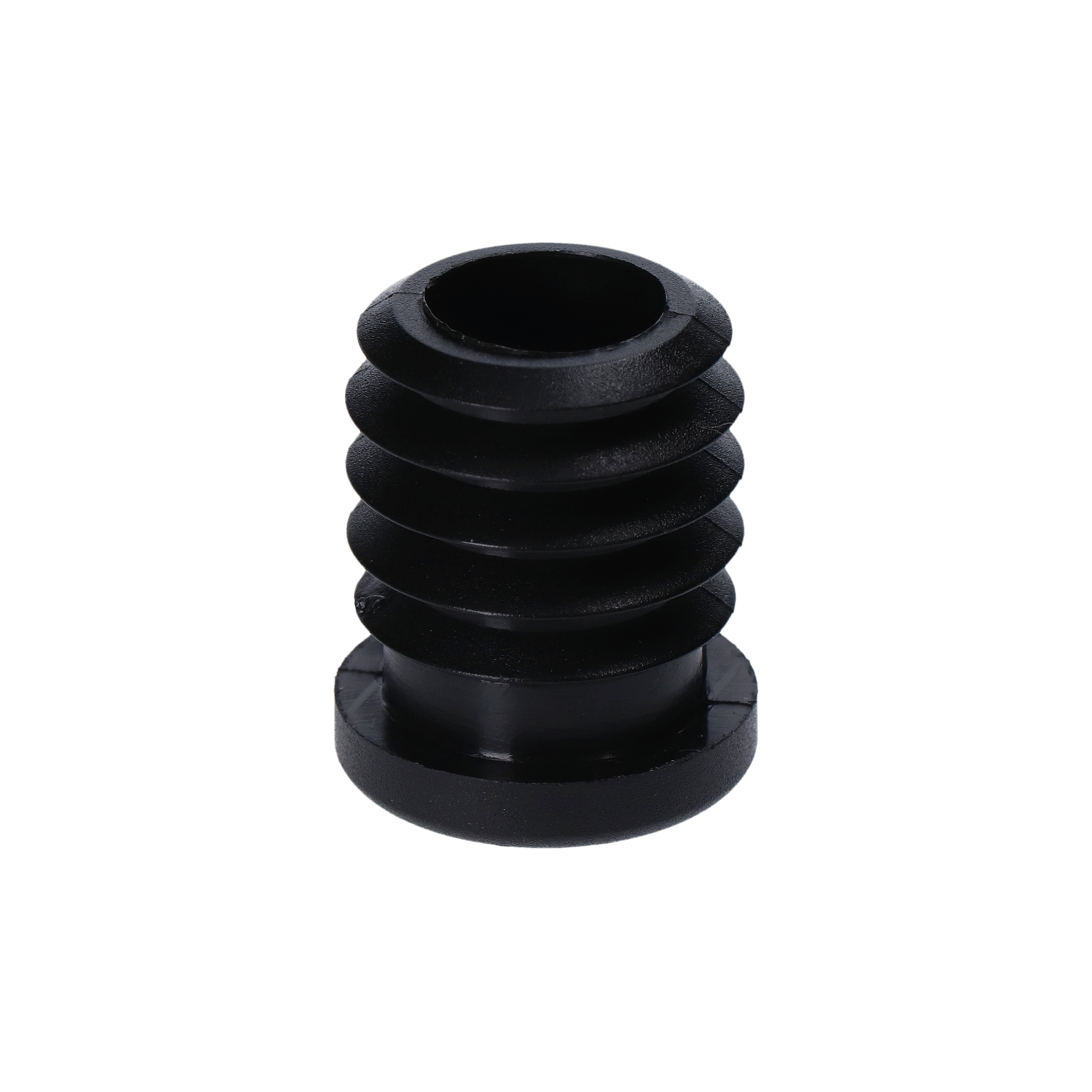M8,A-25mm,H-25mm,C-5mm,černá, tloušťka stěny 1,5-2 mm, plastová zátka z kulaté trubky s maticí M8