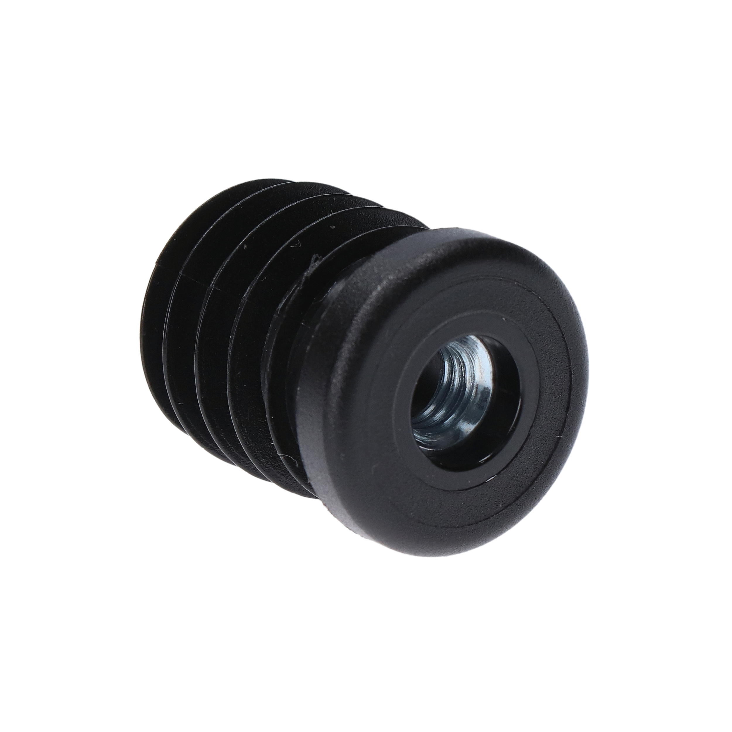 M8,A-25mm,H-25mm,C-5mm,černá, tloušťka stěny 1,5-2 mm, plastová zátka z kulaté trubky s maticí M8