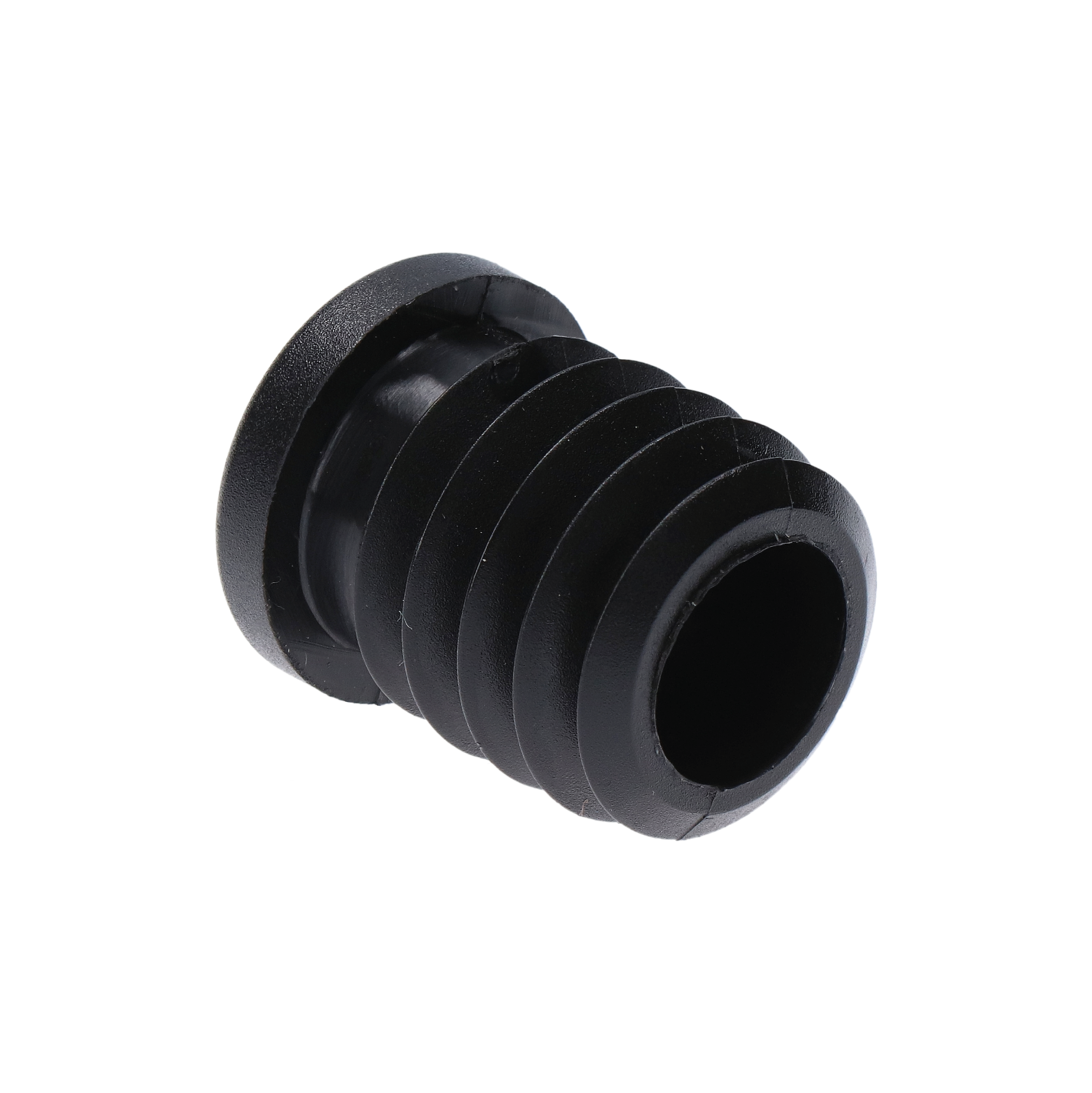 M8,A-25mm,H-25mm,C-5mm,černá, tloušťka stěny 1,5-2 mm, plastová zátka z kulaté trubky s maticí M8