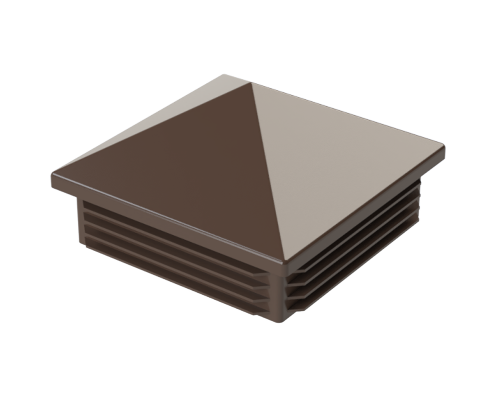 Krytka plastová se stříškou 100 x 100 mm, hnědá