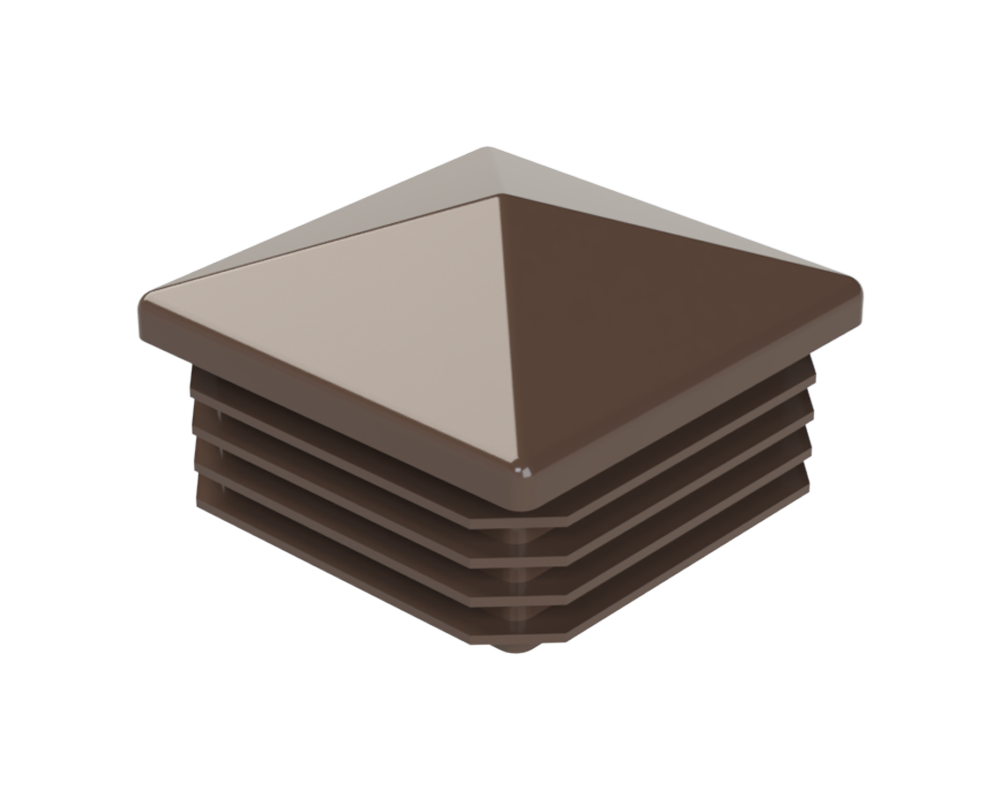 Krytka plastová se stříškou 50 x 50 mm, hnědá