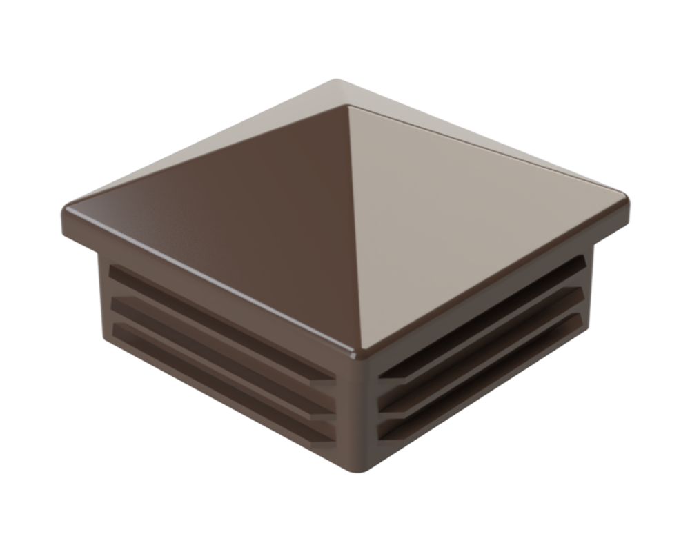 Krytka plastová se stříškou 60 x 60 mm, hnědá