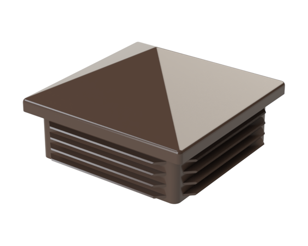 Krytka plastová se stříškou 80 x 80 mm, hnědá