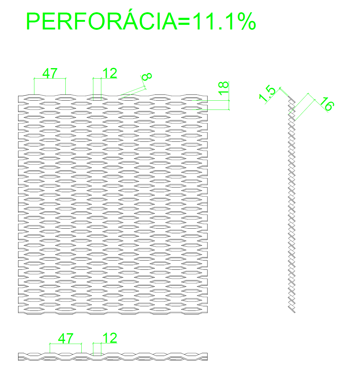 Tahokov Zn, oko: 47x18mm, mostík: 8mm (1000x1500x1,5mm), orientace oka: rozměr oka 47mm je rovnoběžná s rozměrem tabule
