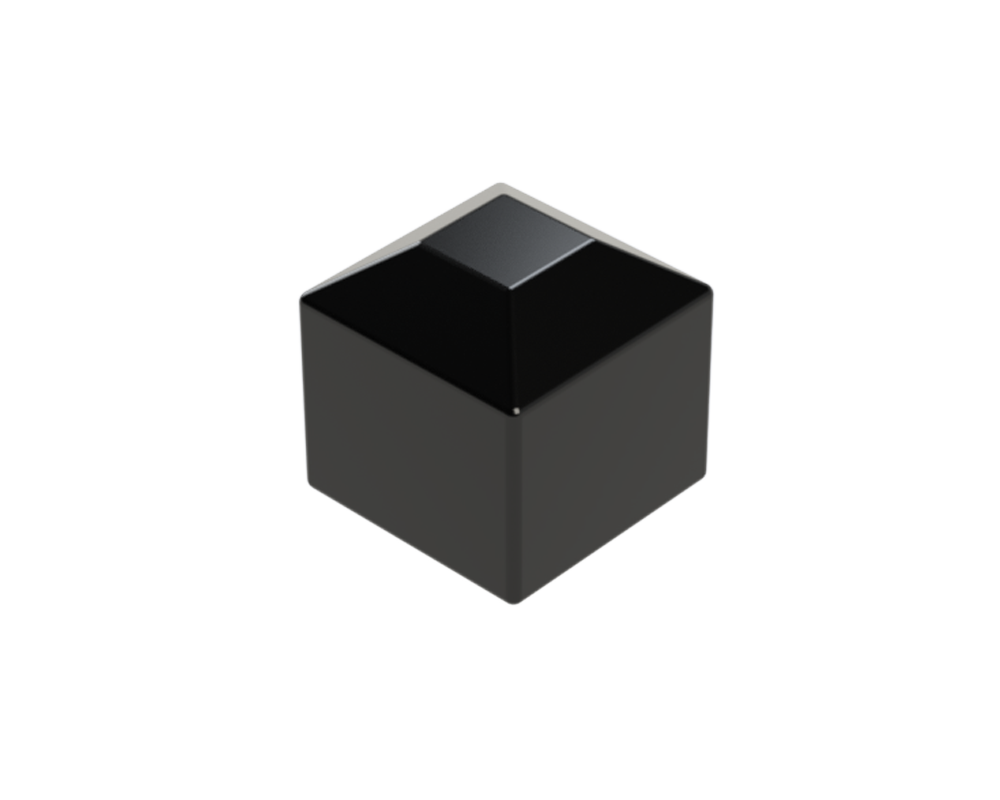 Vnější krytka 20 x 20 mm, plastová PE, černá