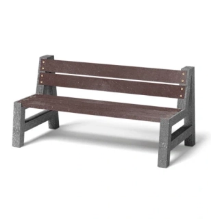 Lavička SOFIE, délka 1,5 m / 41 cm, šedá+hnědá