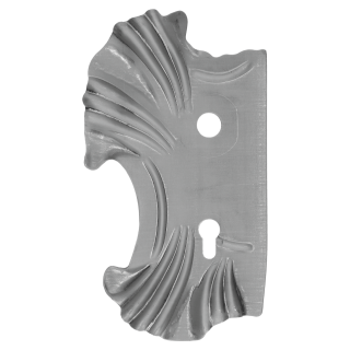 Štít 270x165x2mm s otvory, rozteč 90mm, otvor pro kliku ø 21mm, zdobený, levý, pro zámek ZM90/80