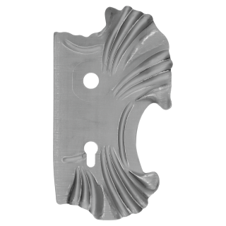 Štít 270x165x2mm s otvory, rozteč 90mm, otvor na kliku ø 21mm, zdobený, pravý, pro zámek ZM90/80