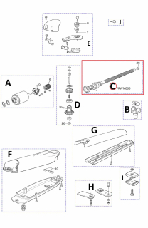 PRWNG06 kit hřídele pro Wingo 4024 6 závitová tyč 17x24 6P, L-456.5 pro WG4000/4024, MB4005/4006
