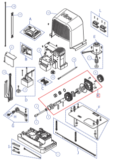 SPAMG603A00 Kit hřídele s ozubenými koly RBS400, RBS600, RBS600HS