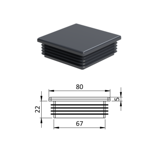 Krytka plastová 80 x 80 mm, antracit