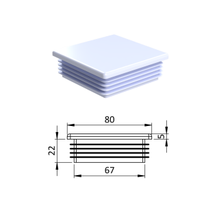 Krytka plastová 80 x 80 mm, bílá