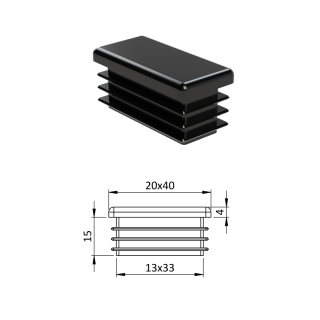 Krytka plastová 20 x 40 mm