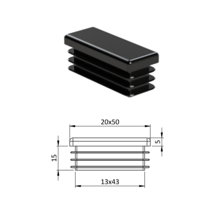 Krytka plastová 20 x 50 mm