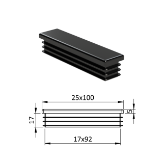 Krytka plastová 25 x 100 mm