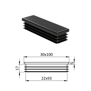 Krytka plastová 30 x 100 mm