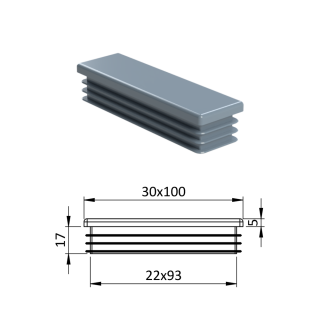Krytka plastová 30 x 100 mm
