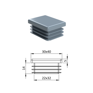 Krytka plastová 30 x 40 mm