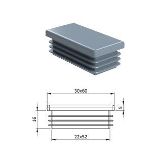 Krytka plastová 30 x 60 mm
