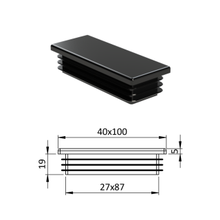 Krytka plastová 40 x 100 mm
