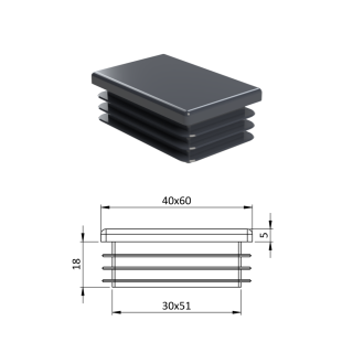 Krytka plastová 40 x 60 mm